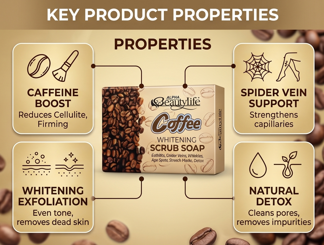Coffee Whitening Scrub Soap – Natural Cellulite & Anti-Aging Treatment